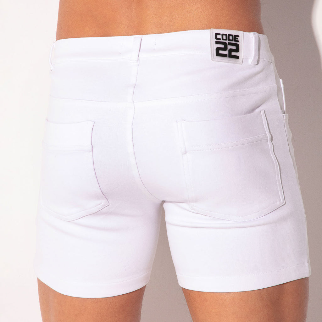 ICONIC 5 POCKET SHORT WHITE