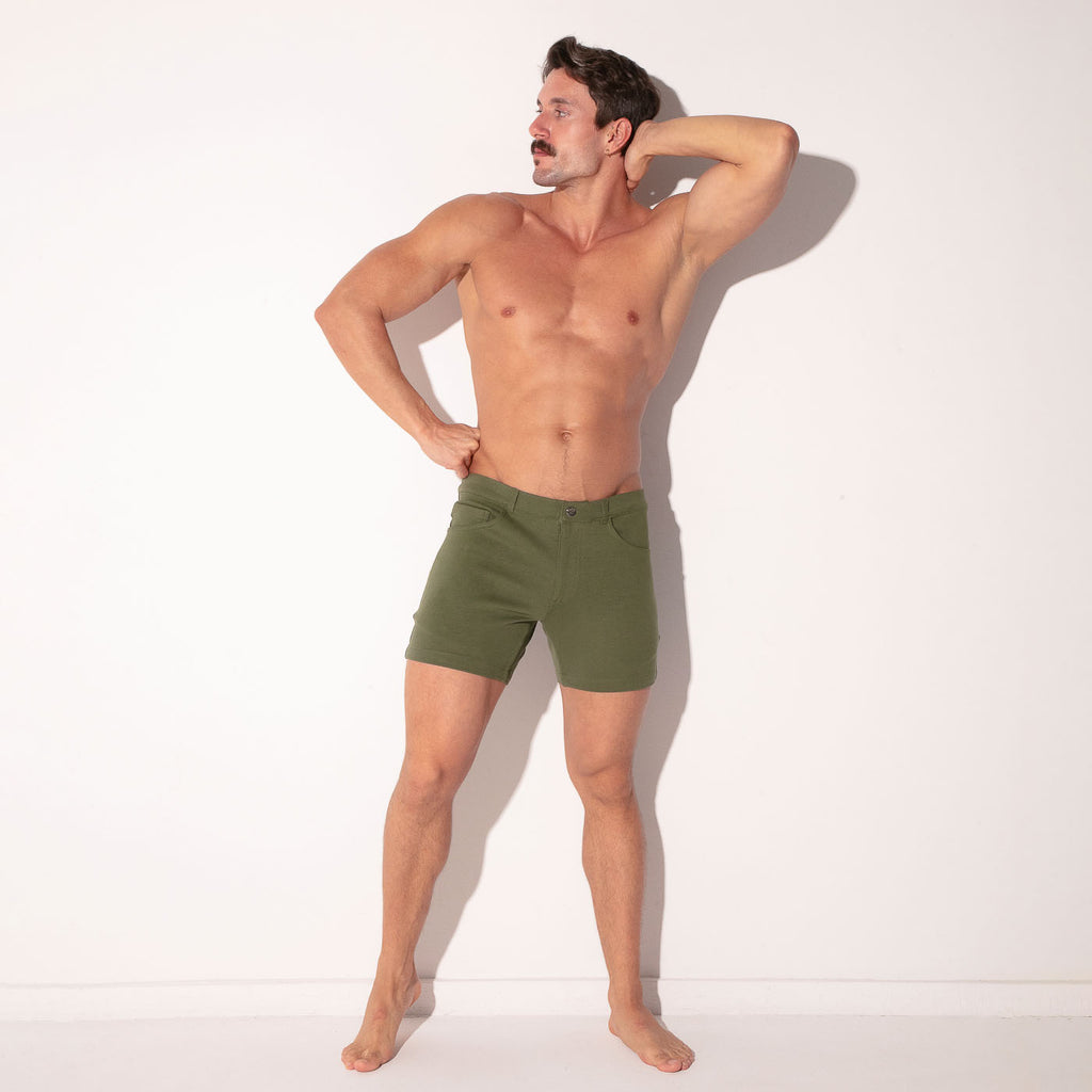 ICONIC 5 POCKET SHORT KHAKI