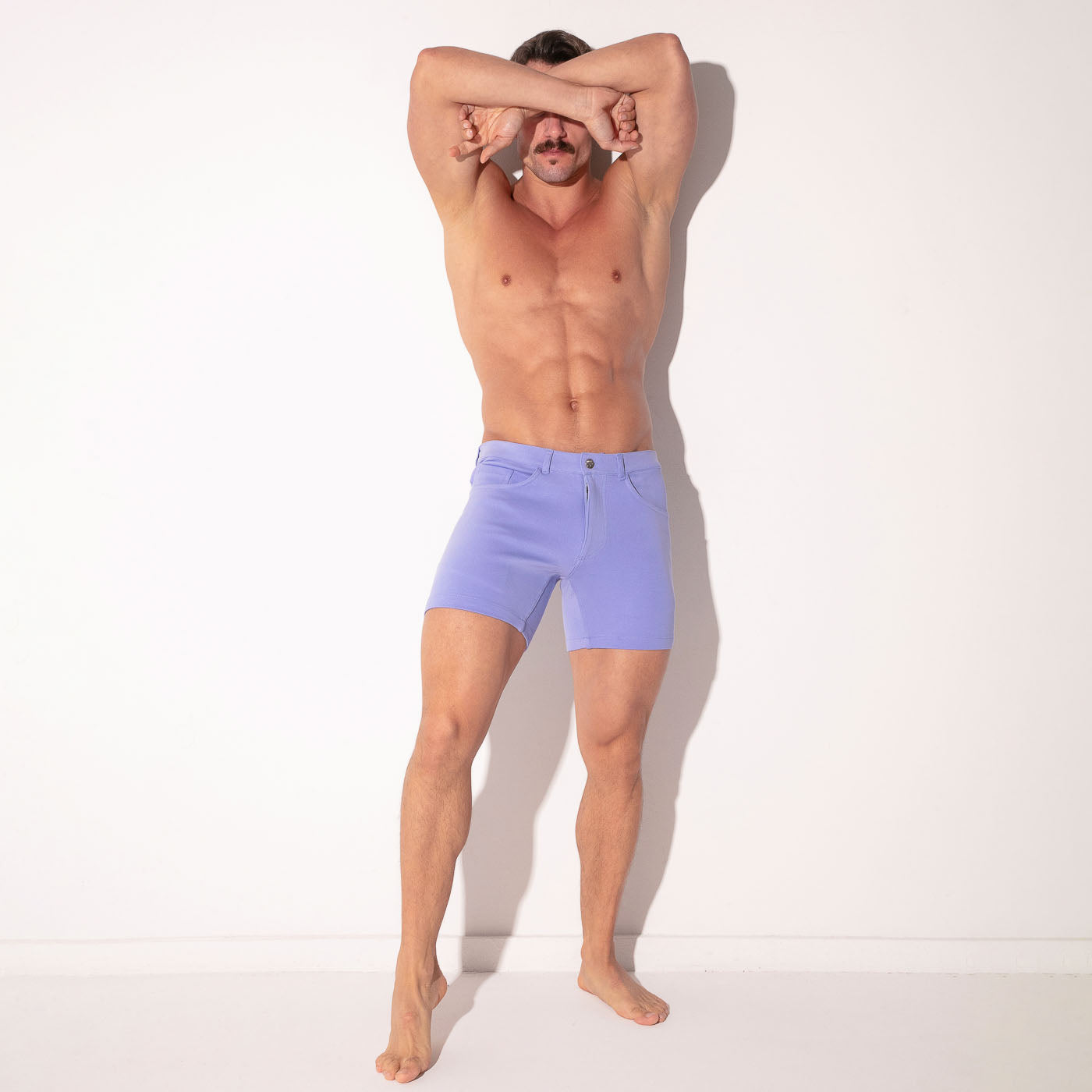 ICONIC 5 POCKET SHORT POWDER BLUE