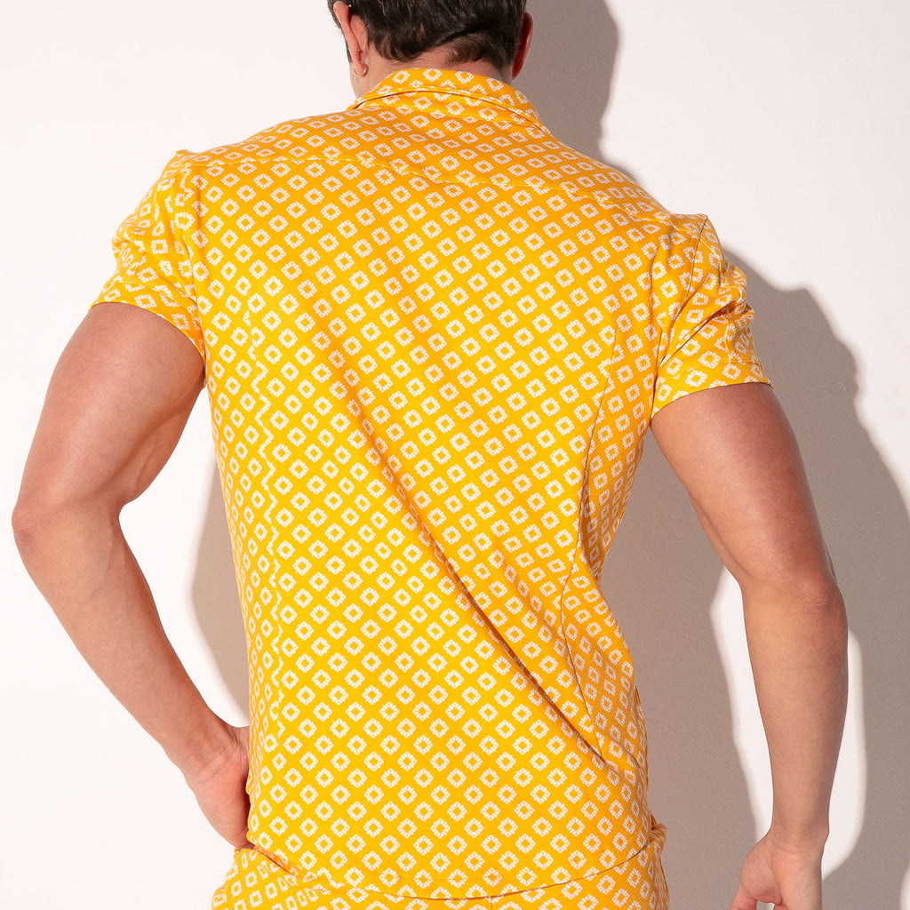 Camisa Iconic slim fit mostaza