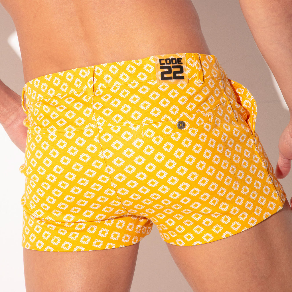 Mini short iconic ajustado élastico mostaza