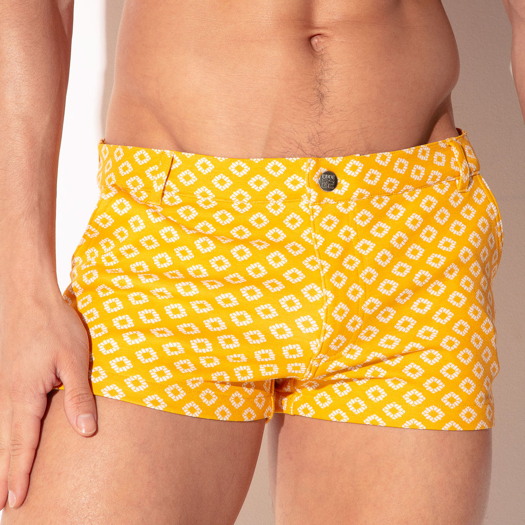Mini short iconic ajustado élastico mostaza