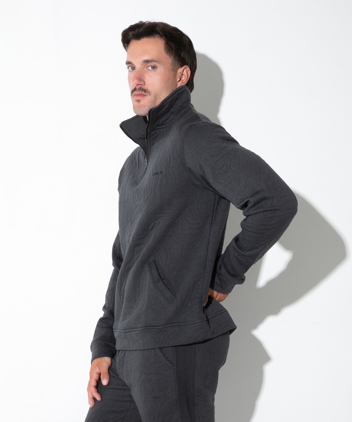 Quilted Quarter-Zip Sweatshirt