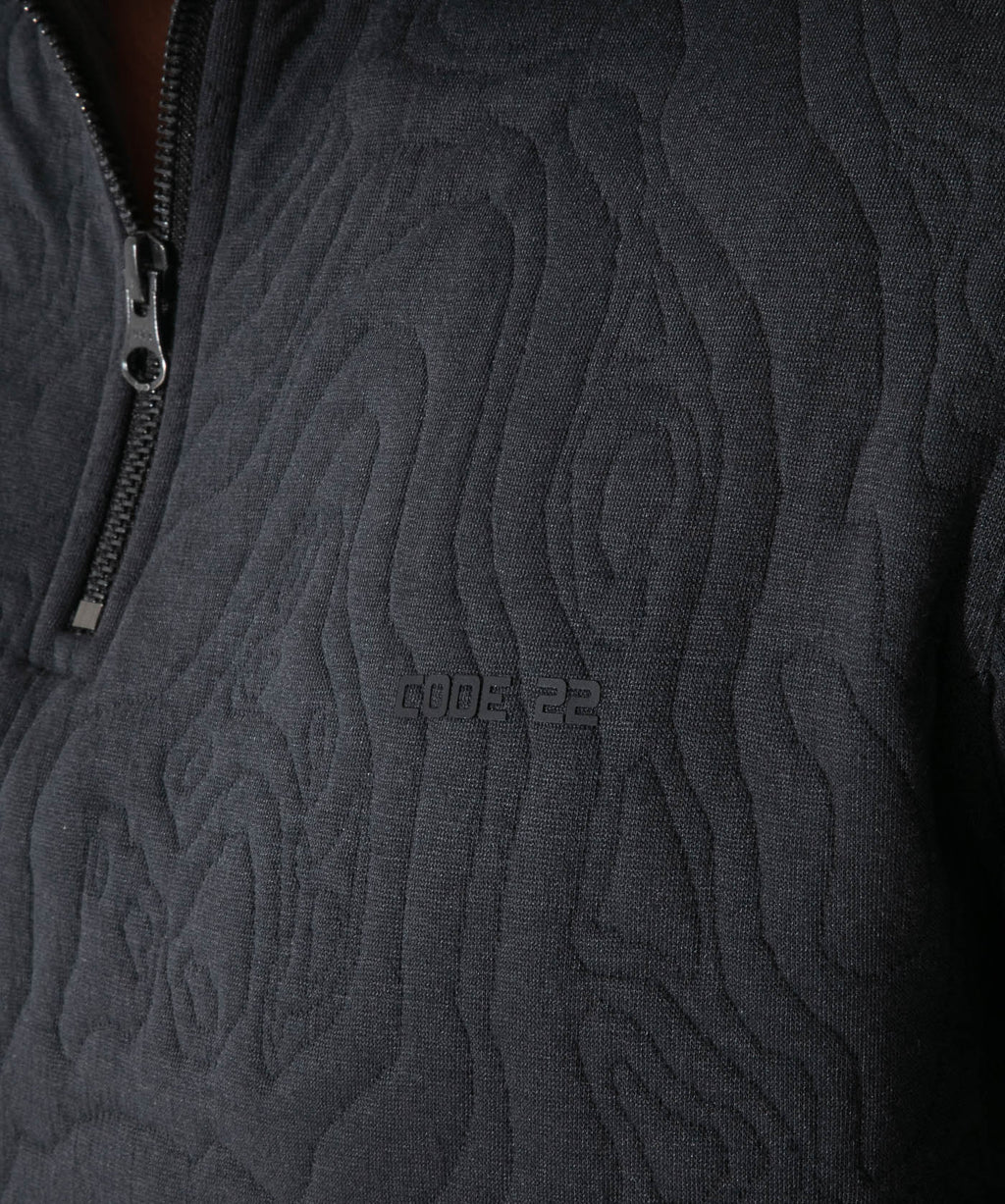 Quilted Quarter-Zip Sweatshirt