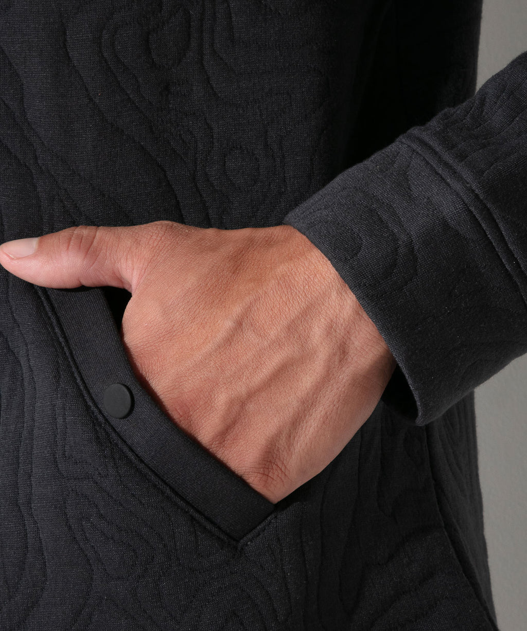 Quilted Quarter-Zip Sweatshirt