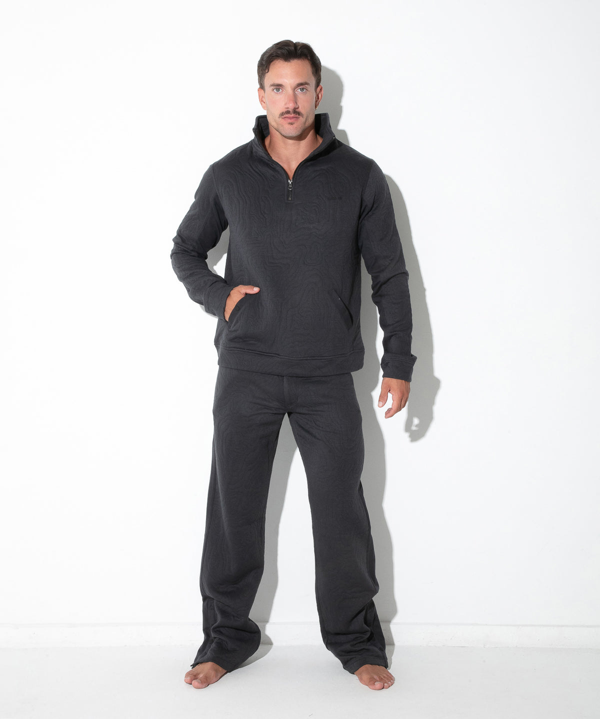 Quilted Quarter-Zip Sweatshirt