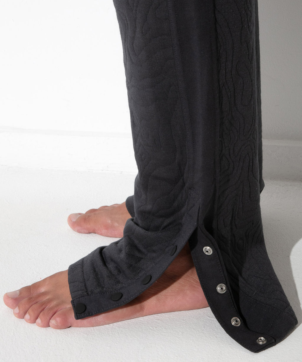 Quilted Snap-Detail Pants