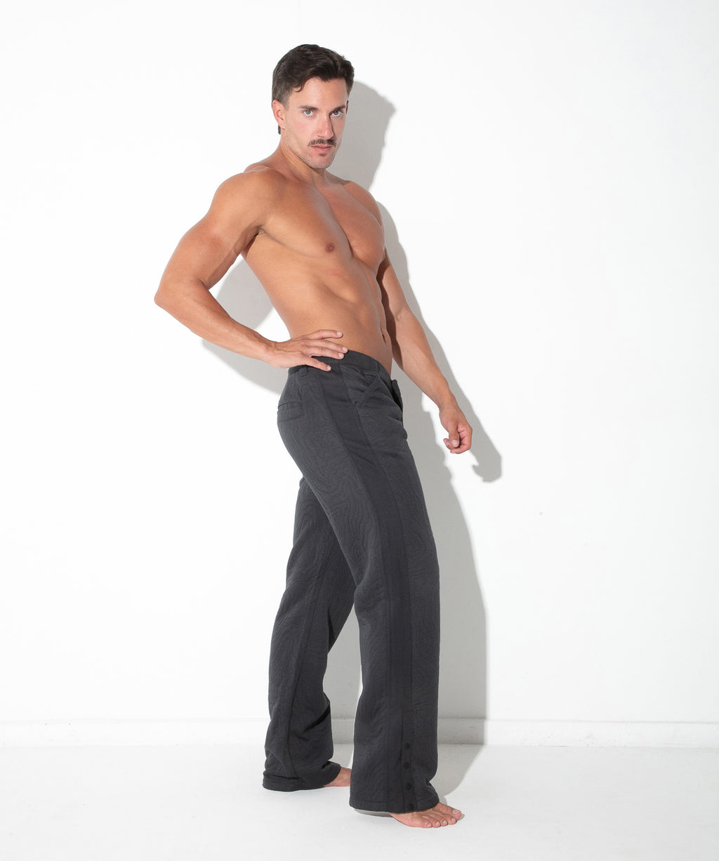 Quilted Snap-Detail Pants