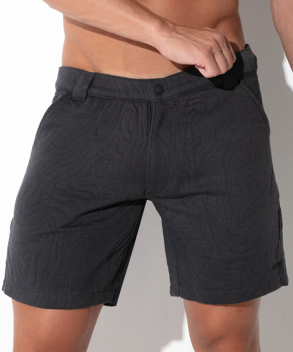 Quilted Snap-Detail Shorts