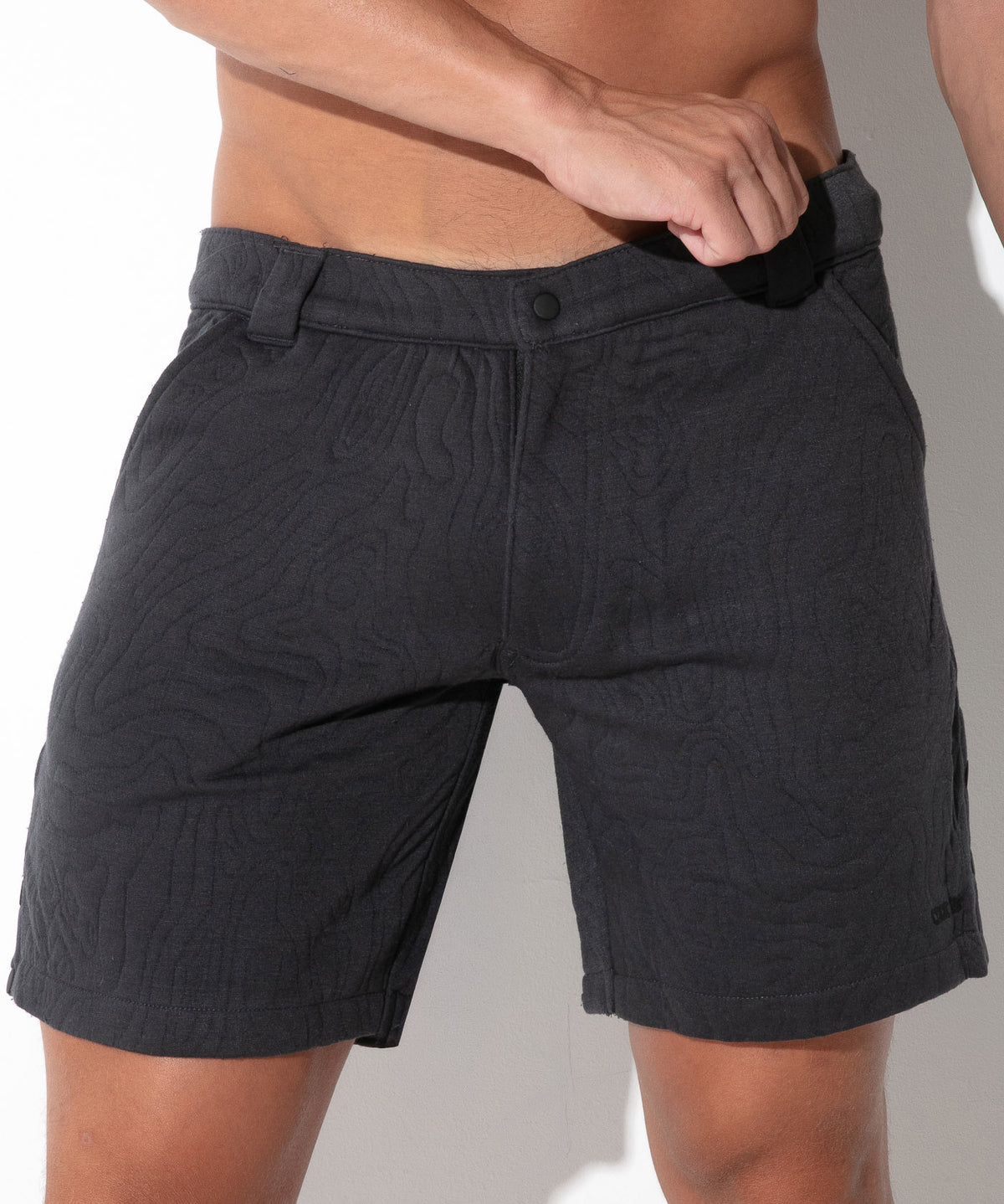 Quilted Snap-Detail Shorts