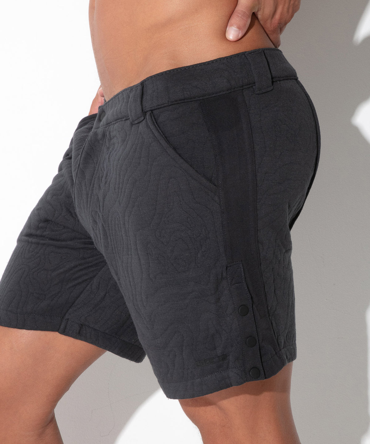Quilted Snap-Detail Shorts