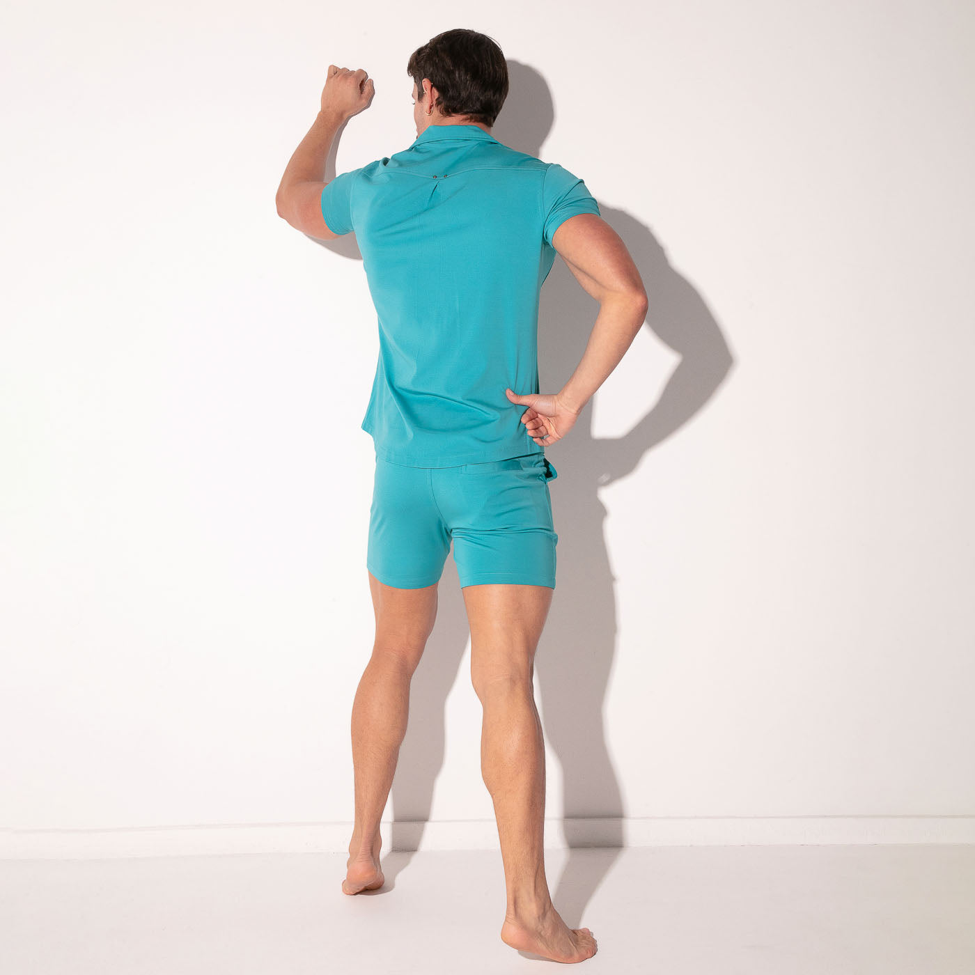 Chemise silken vert sarcelle
