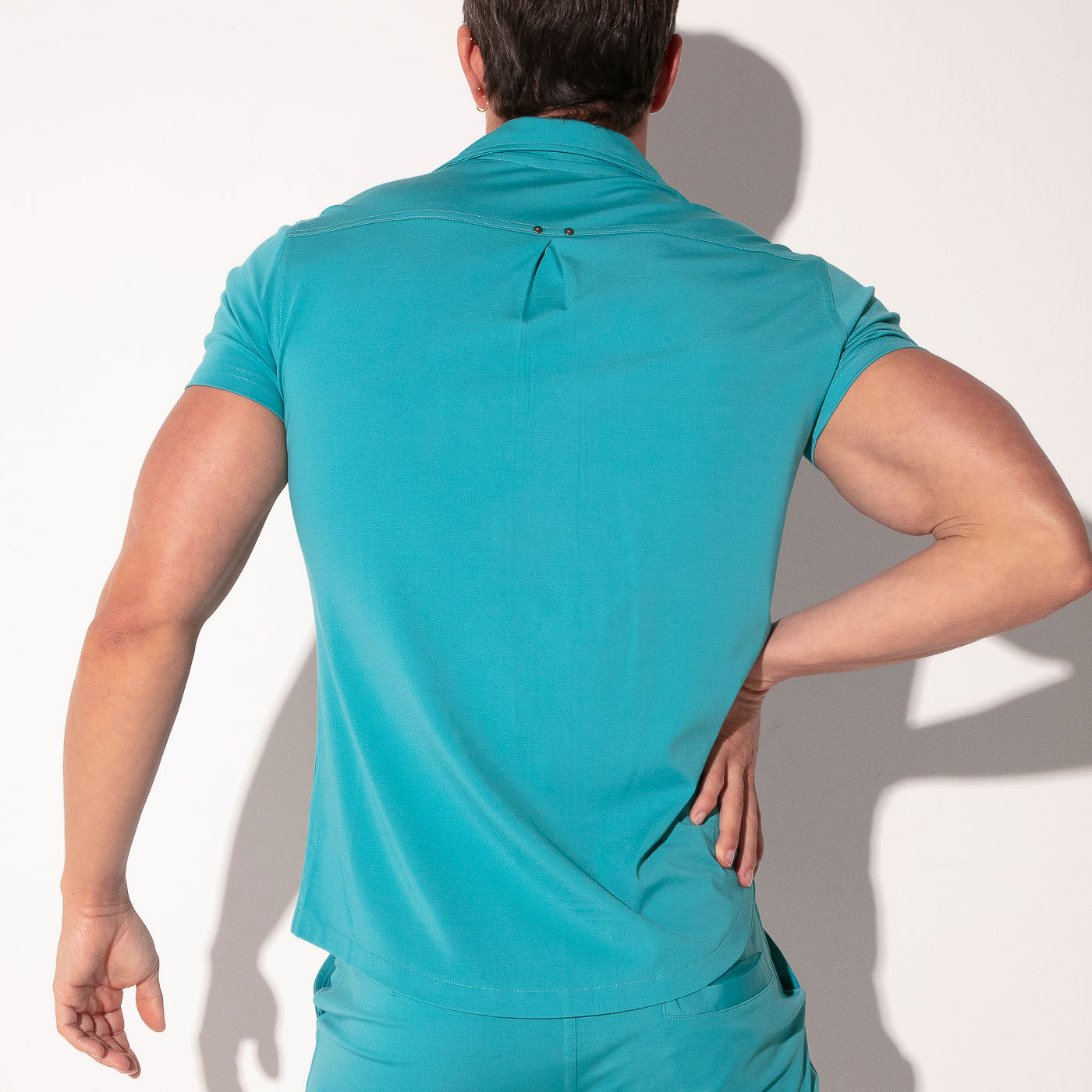 Chemise silken vert sarcelle
