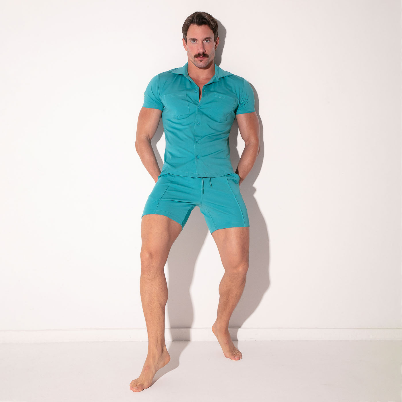 Chemise silken vert sarcelle