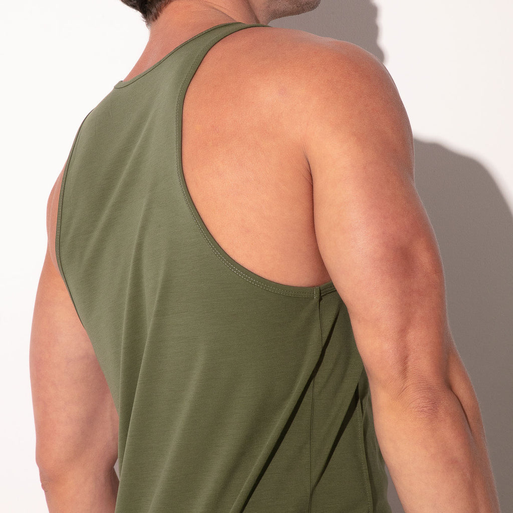 Camiseta de tirantes silken caqui