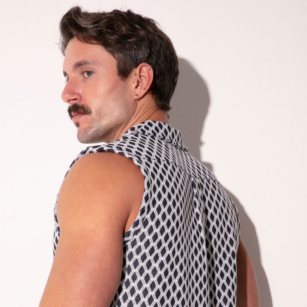 RAZOR SLEEVELESS SHIRT NAVY