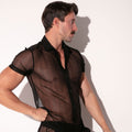 Chemisa en tulle rock noir