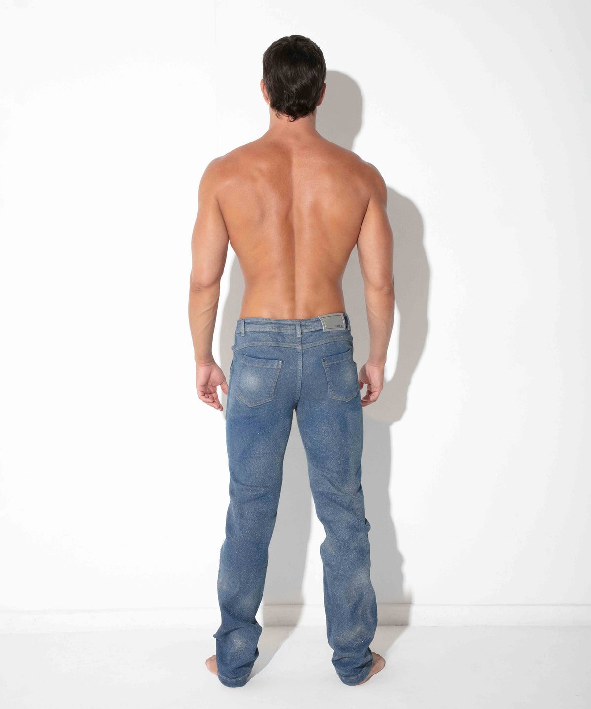metallic denim jeans silver