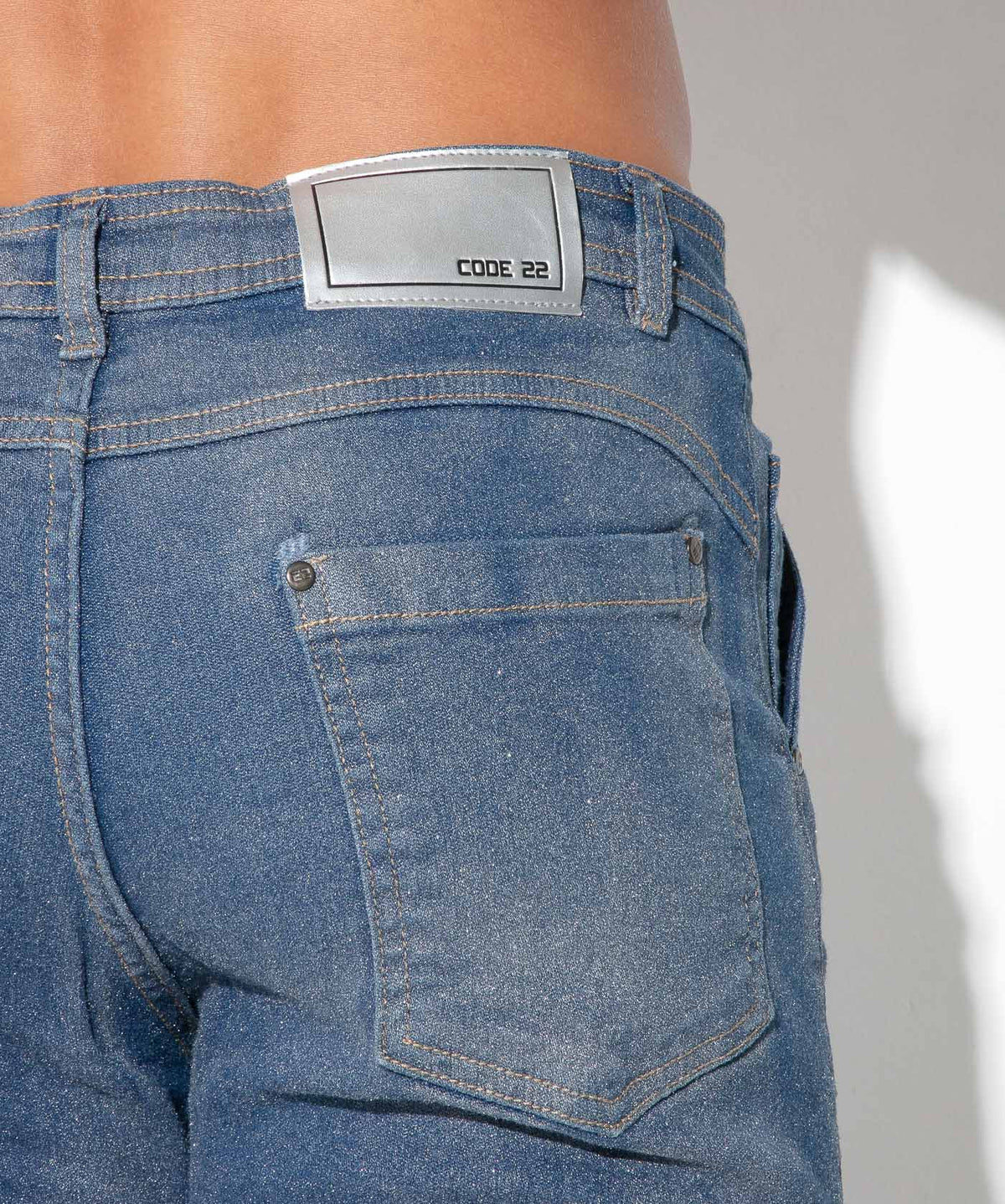 metallic denim jeans silver