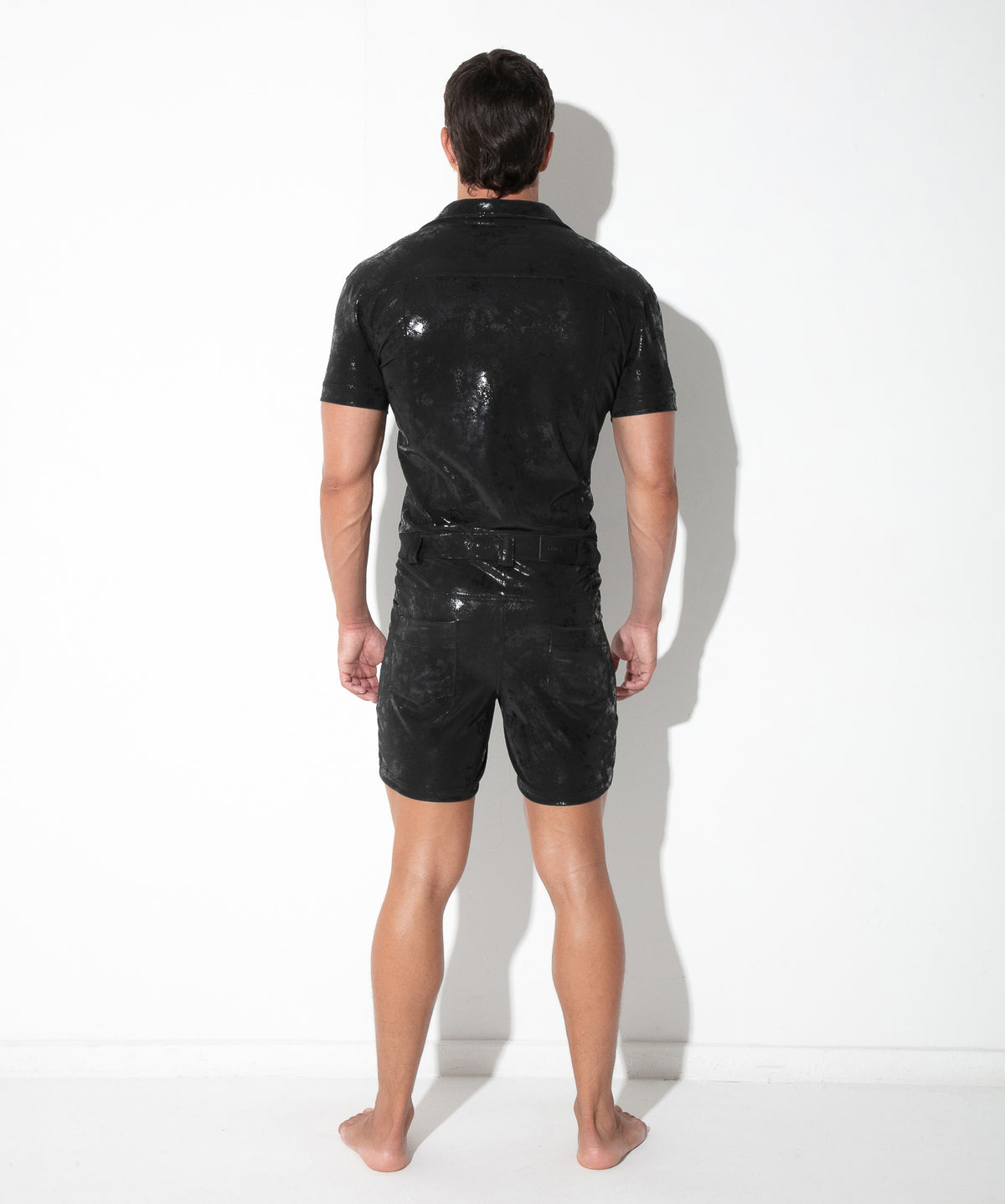 vintage leatherette romper black