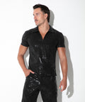 camisa vintage leatherette negro