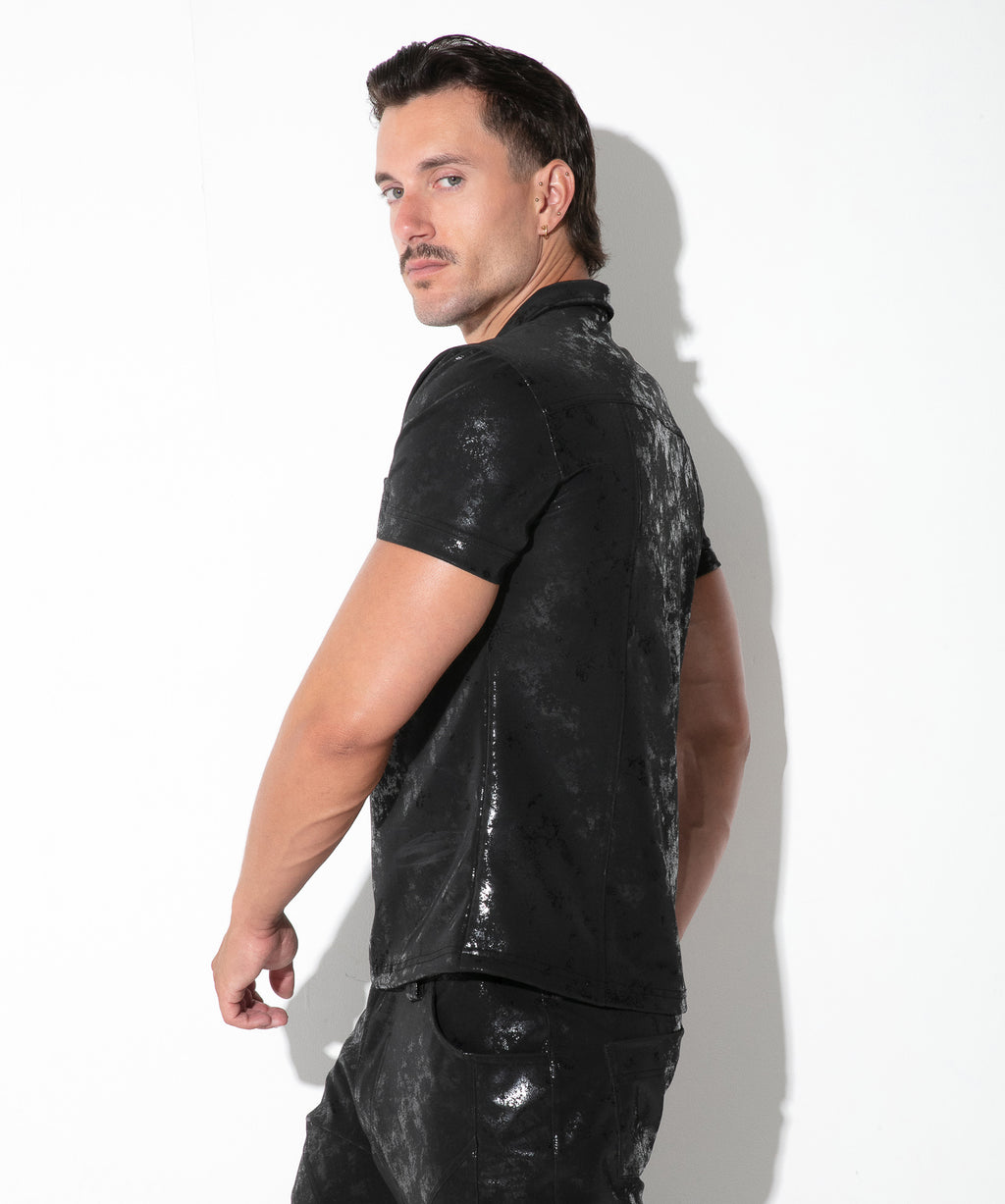 camisa vintage leatherette negro