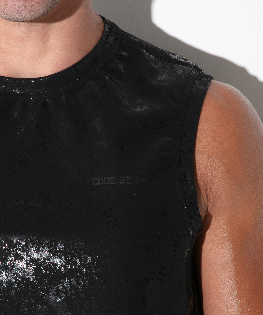 camisa sin mangas vintage leatherette negro