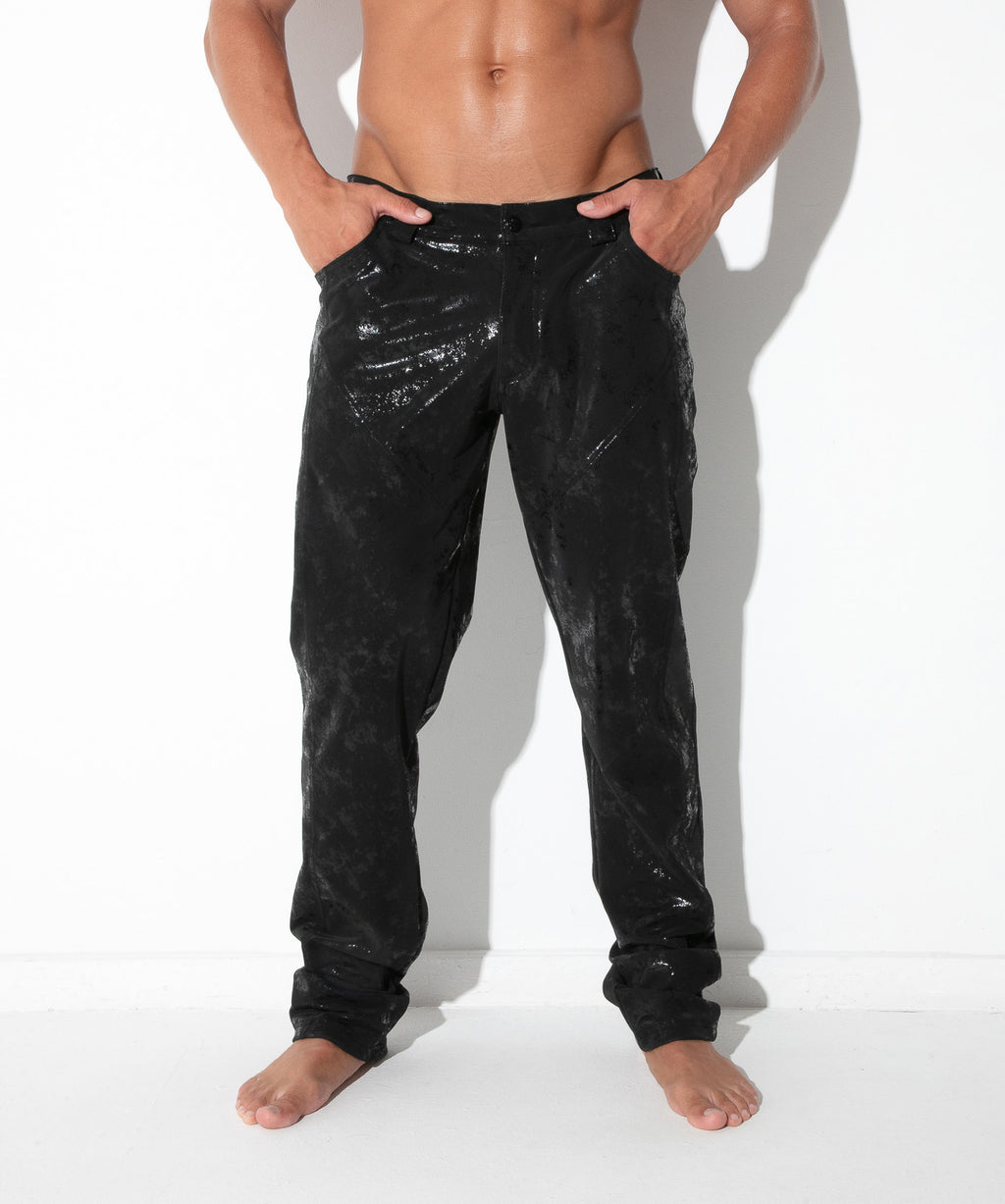 pantalón 5 bolsillos vintage leatherette negro