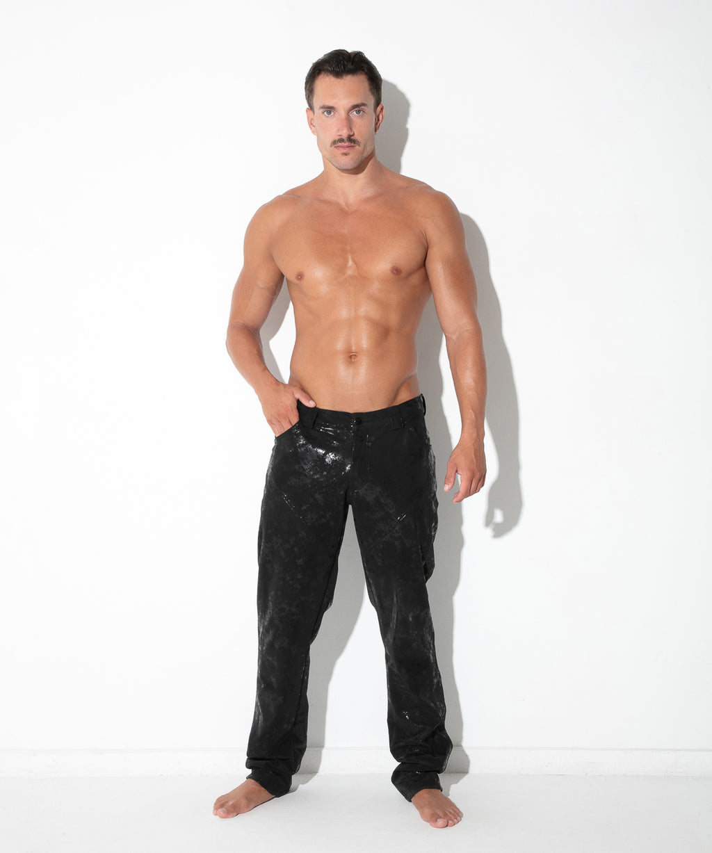 pantalón 5 bolsillos vintage leatherette negro