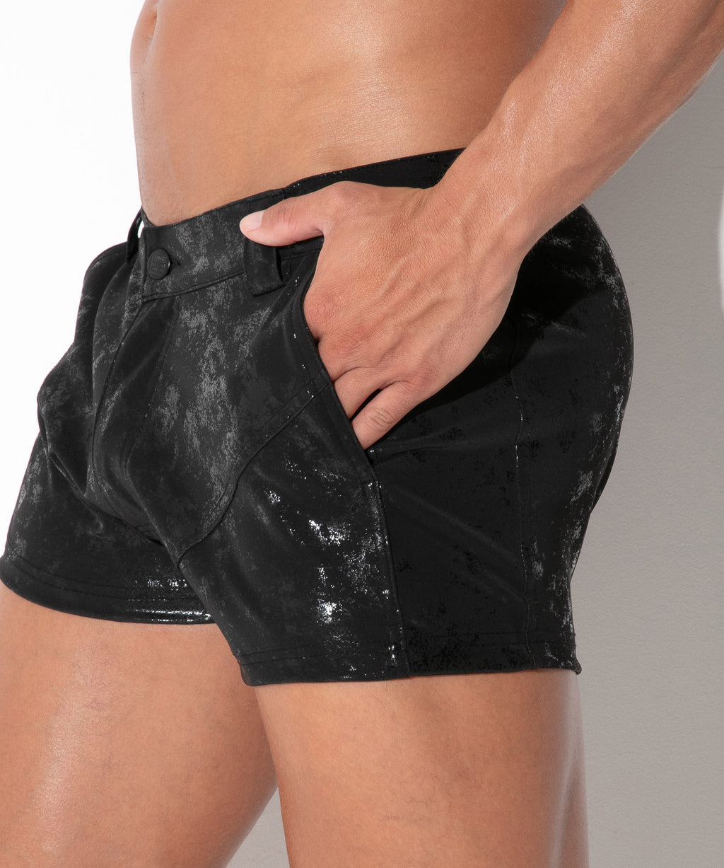 vintage leatherette short black
