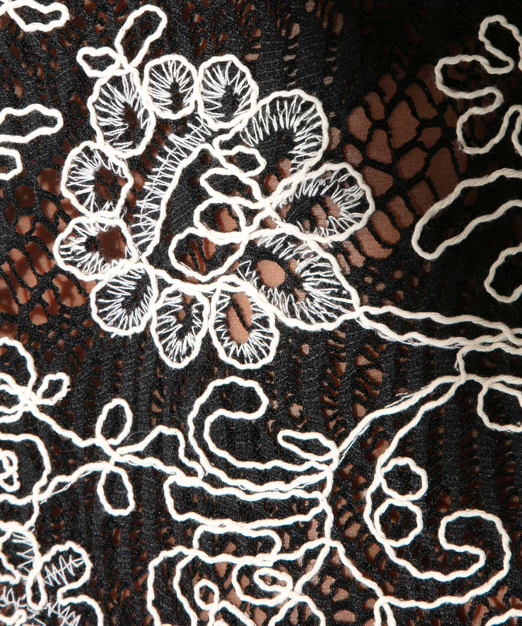 camiseta tank contrast corded lace negro