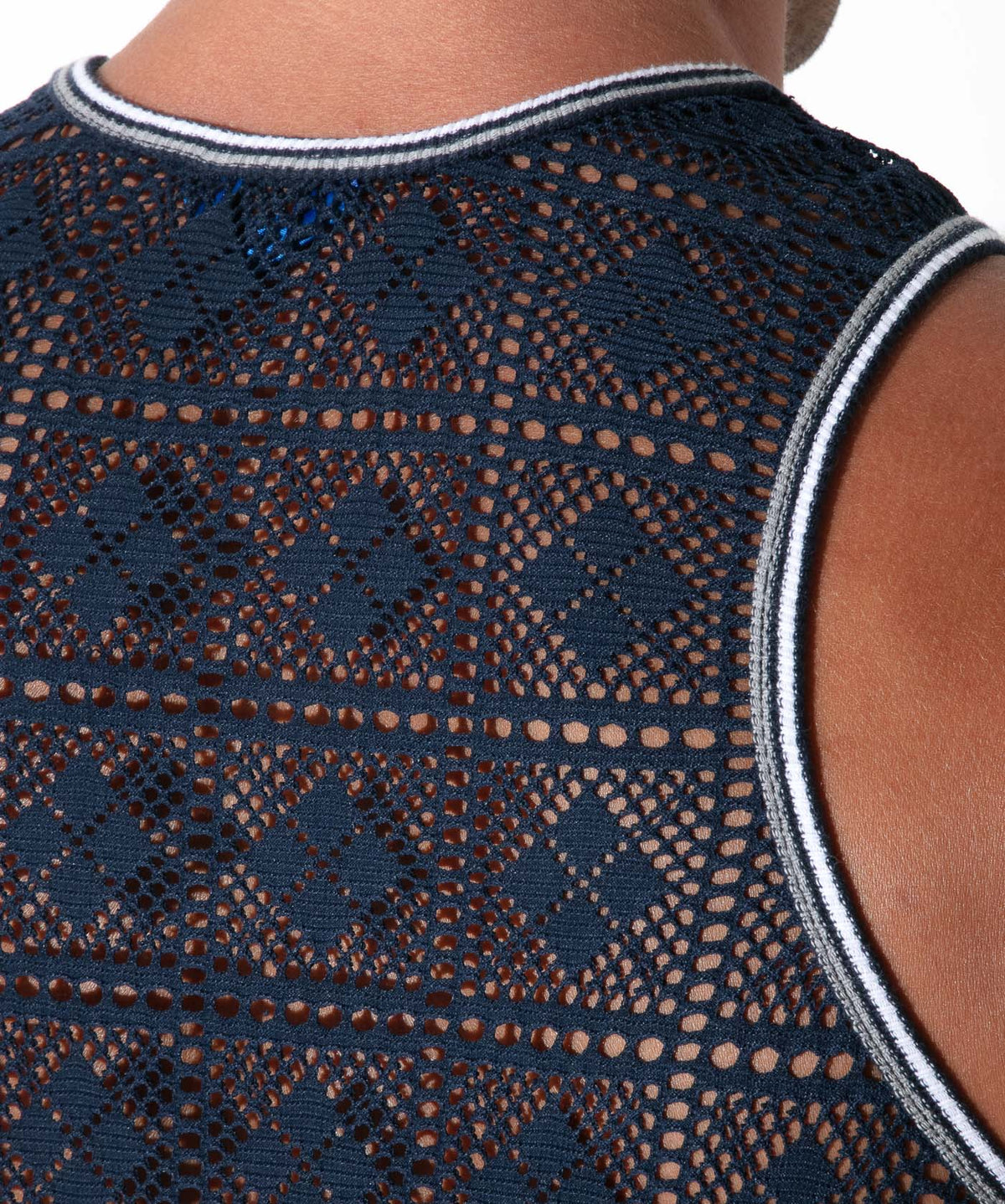 graphic lace tanktop navy