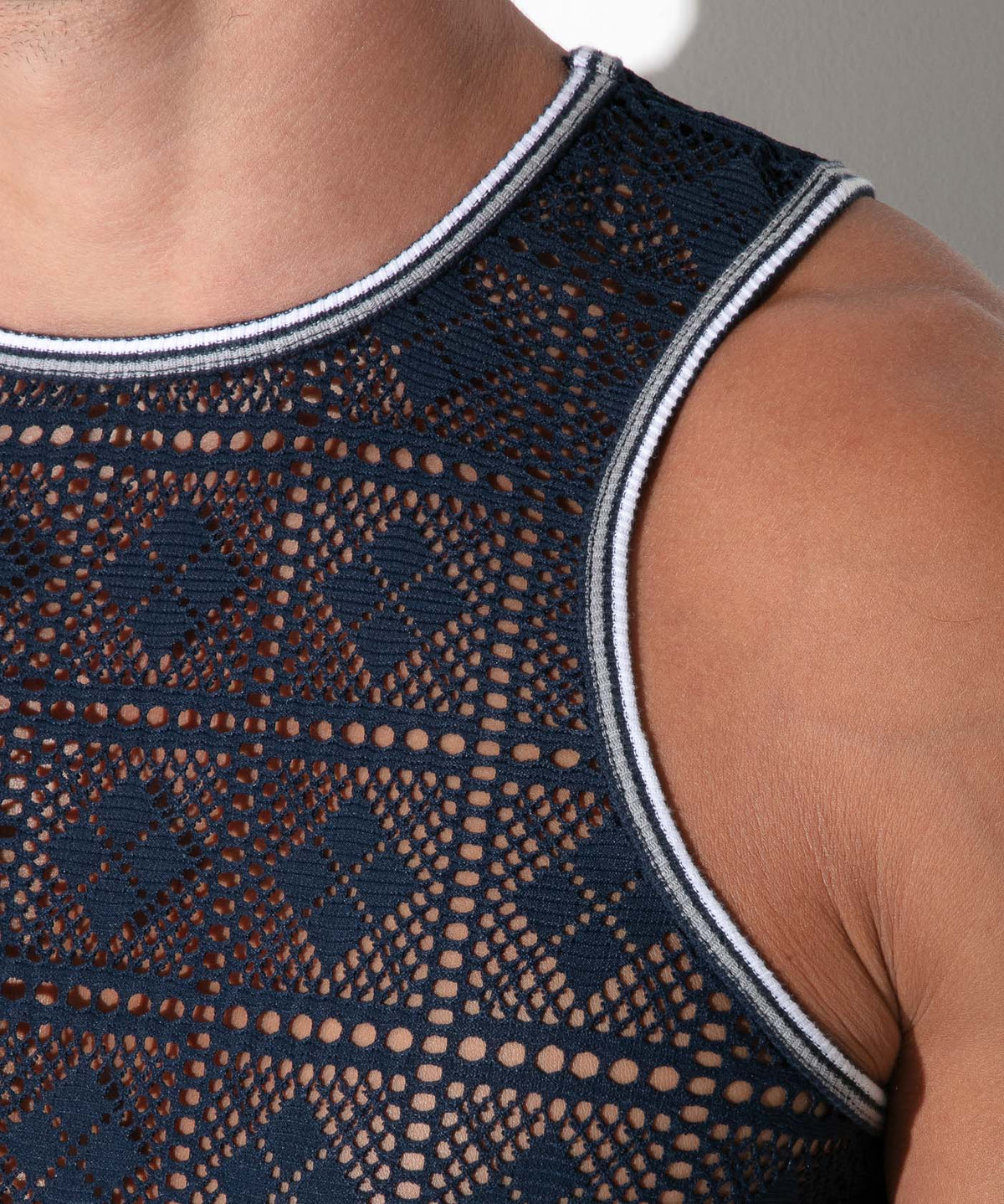 graphic lace tanktop navy