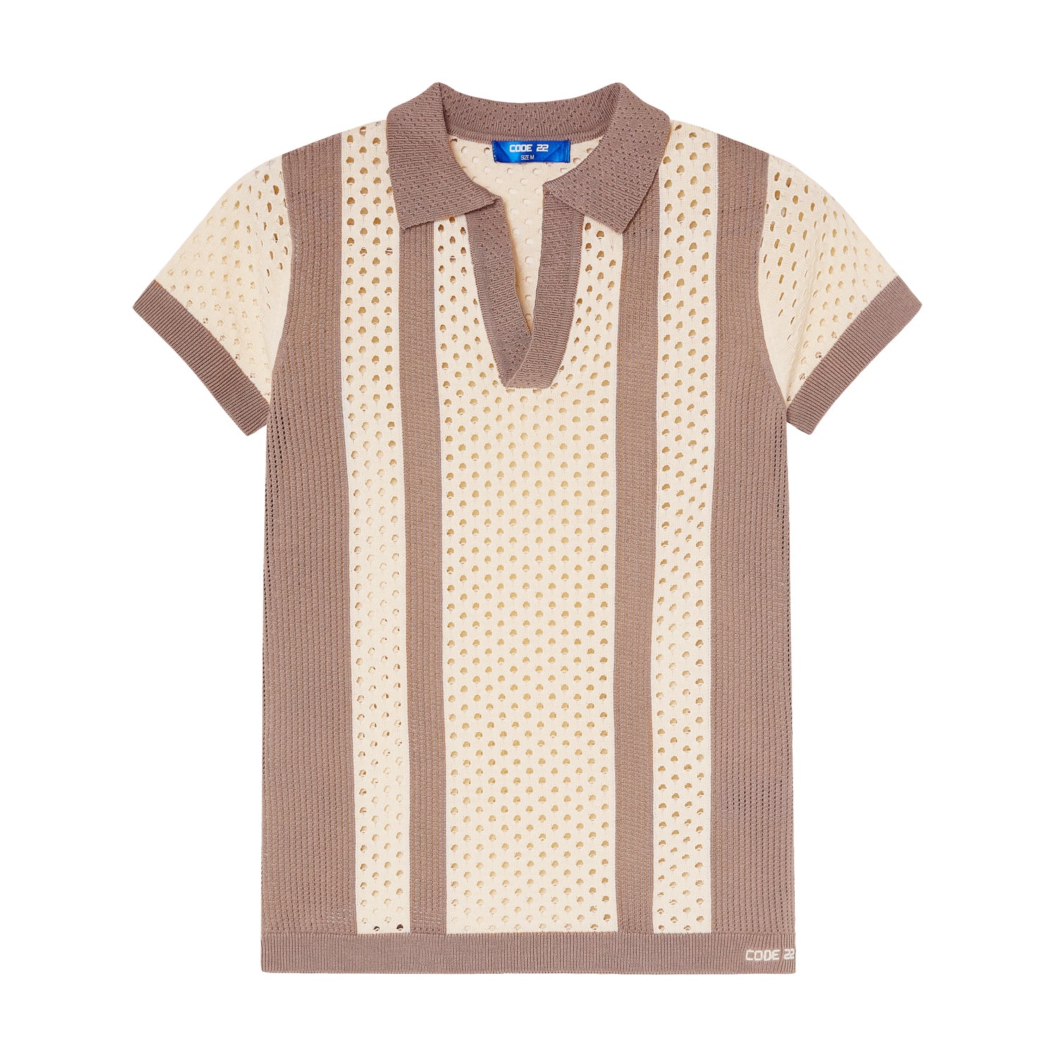 MOSAIC KNIT POLO TAUPE